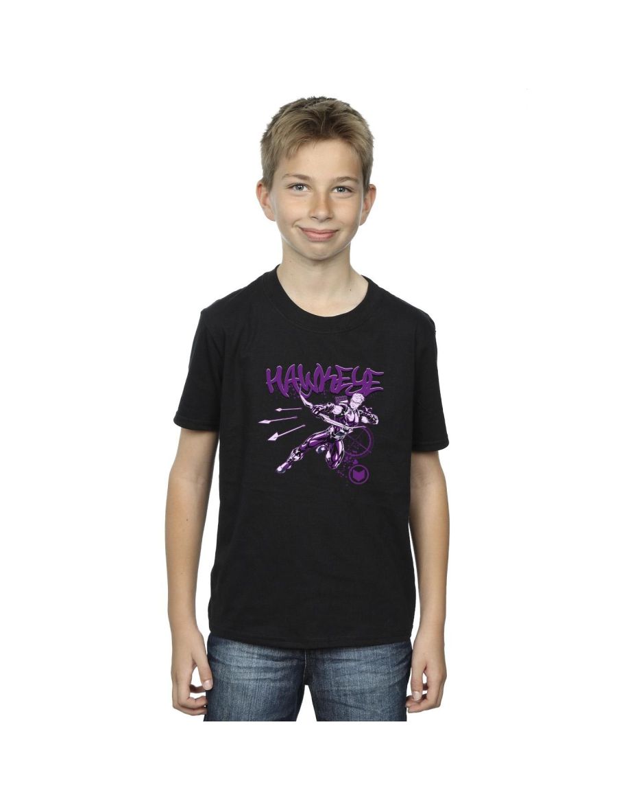 Marvel Boys Hawkeye Shoots T-Shirt - Black