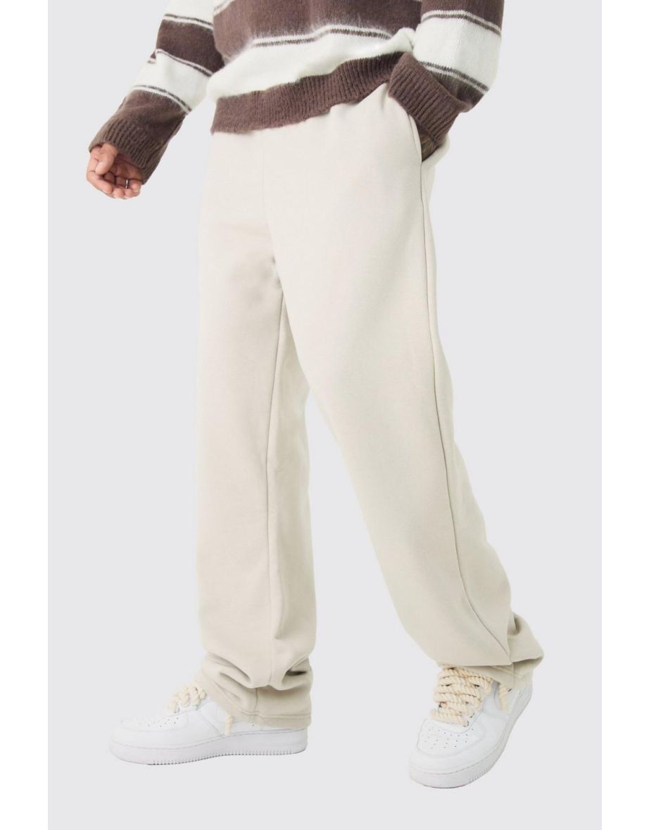 Tall Double Waistband Baggy Fit Jersey Bottoms In Stone