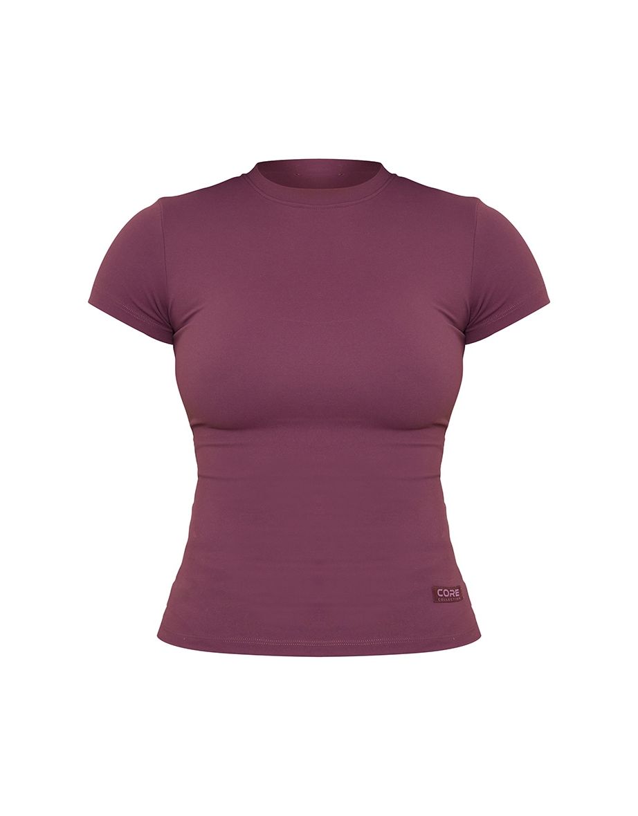 Tall Eggplant Core Collection Tab Contour Sculpt Short Sleeve T Shirt - 4