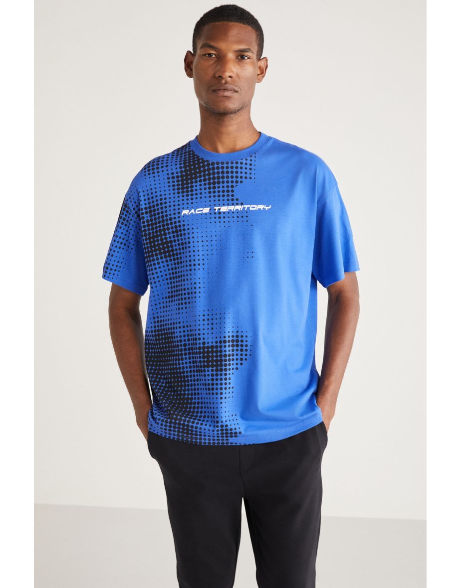Burton Men's Oversize Fit 100% Cotton Thick Textured Printed T-shirt