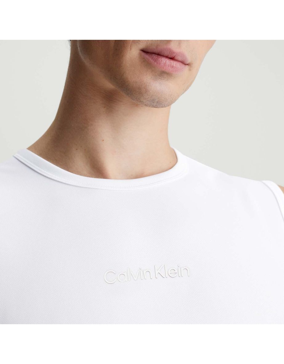 Men's Calvin Klein Gym Tank Top in White - 3