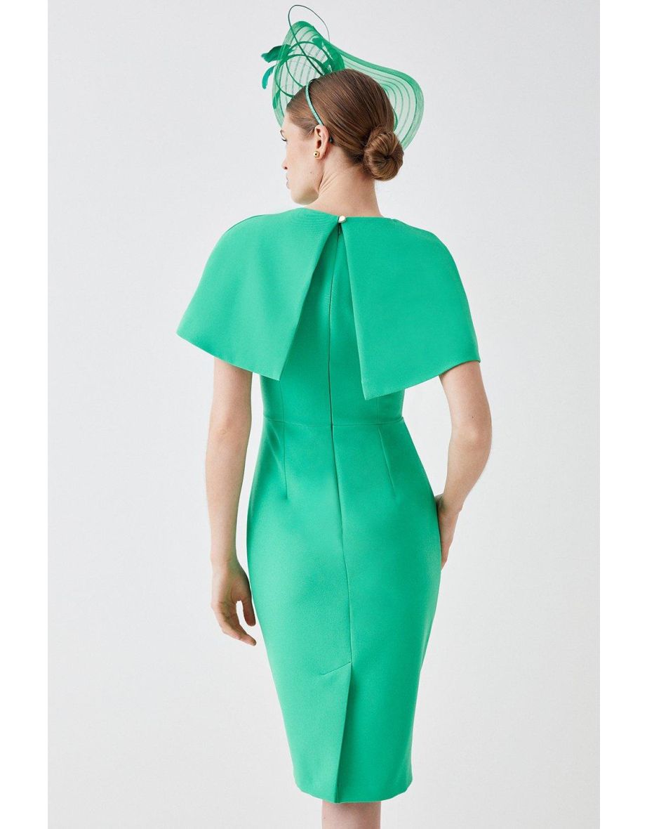 Cape Detail Body Sculpt Midi Dress - 2