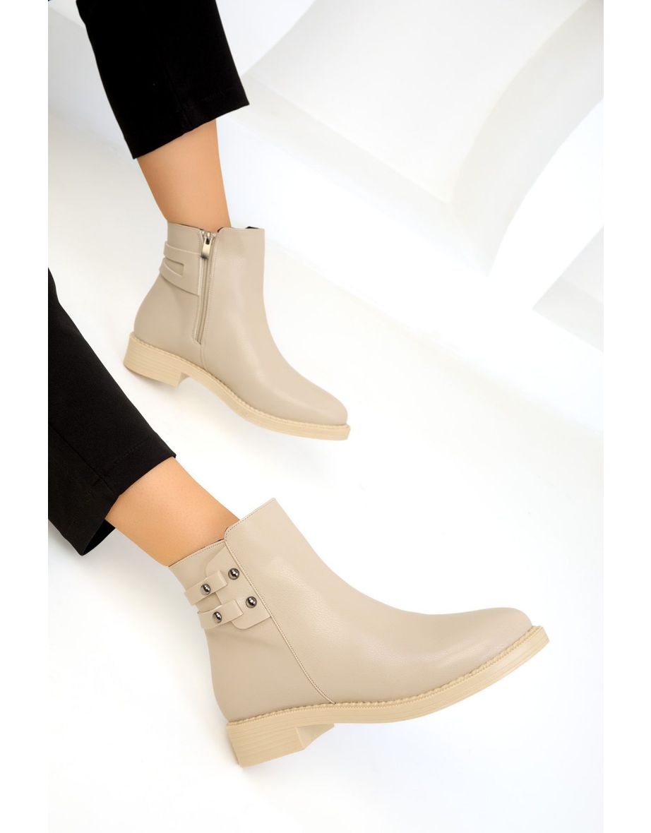 Beige Women's Boots & Bootie - 4