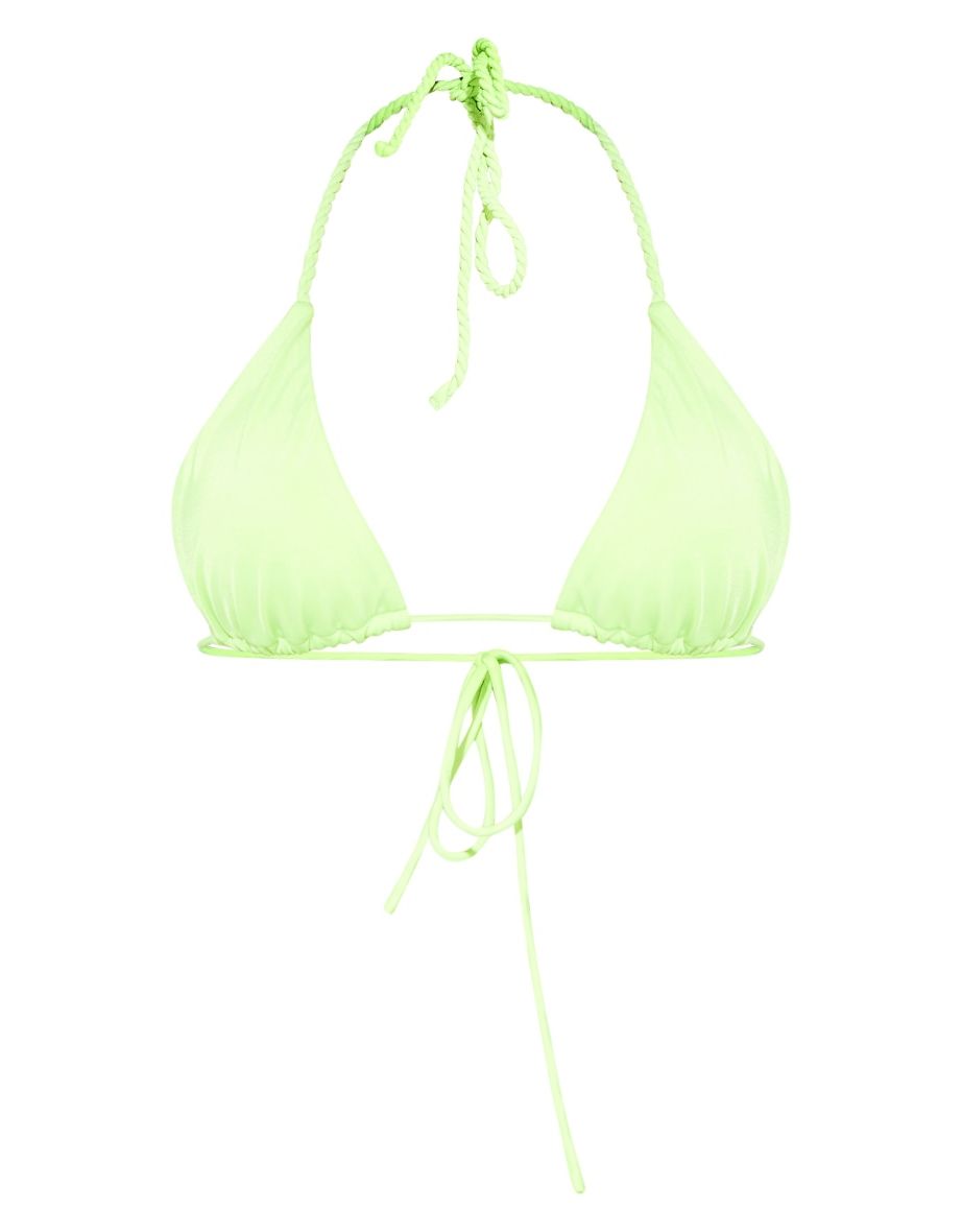 Lime Plait Triangle Bikini Top - 2