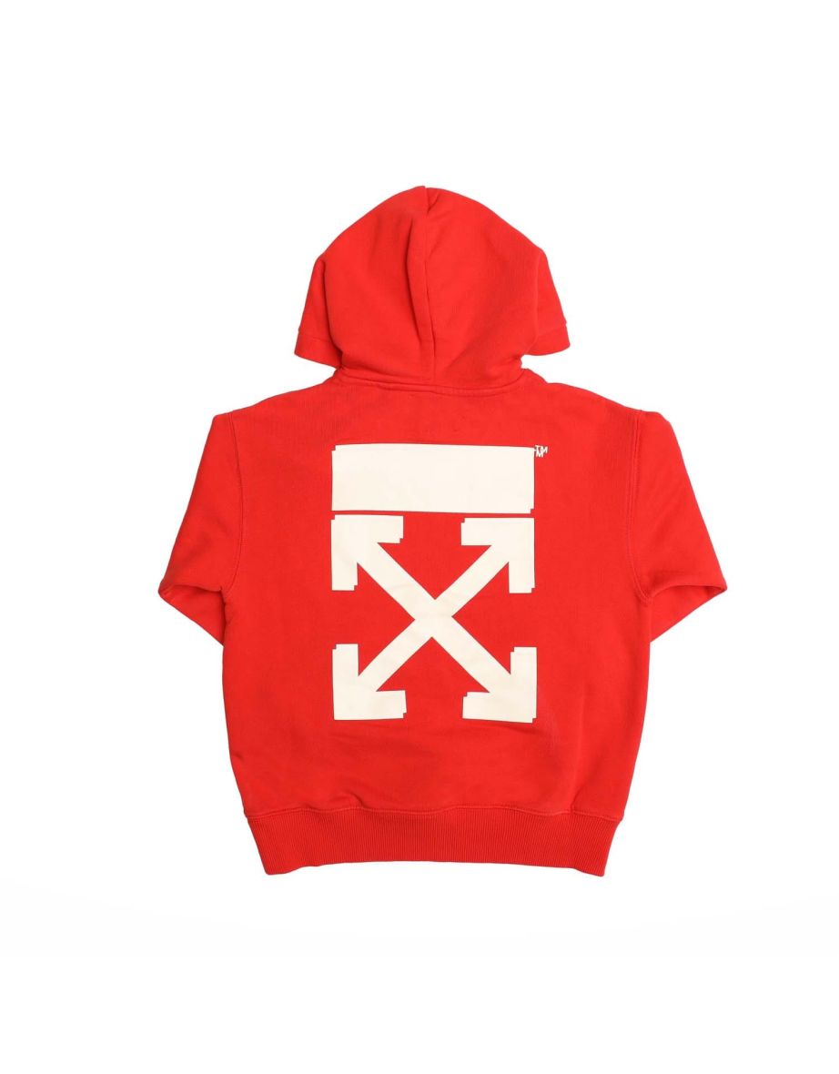 Boy's Off White Juniors Rubber Arrow Hoodie in Red - 1