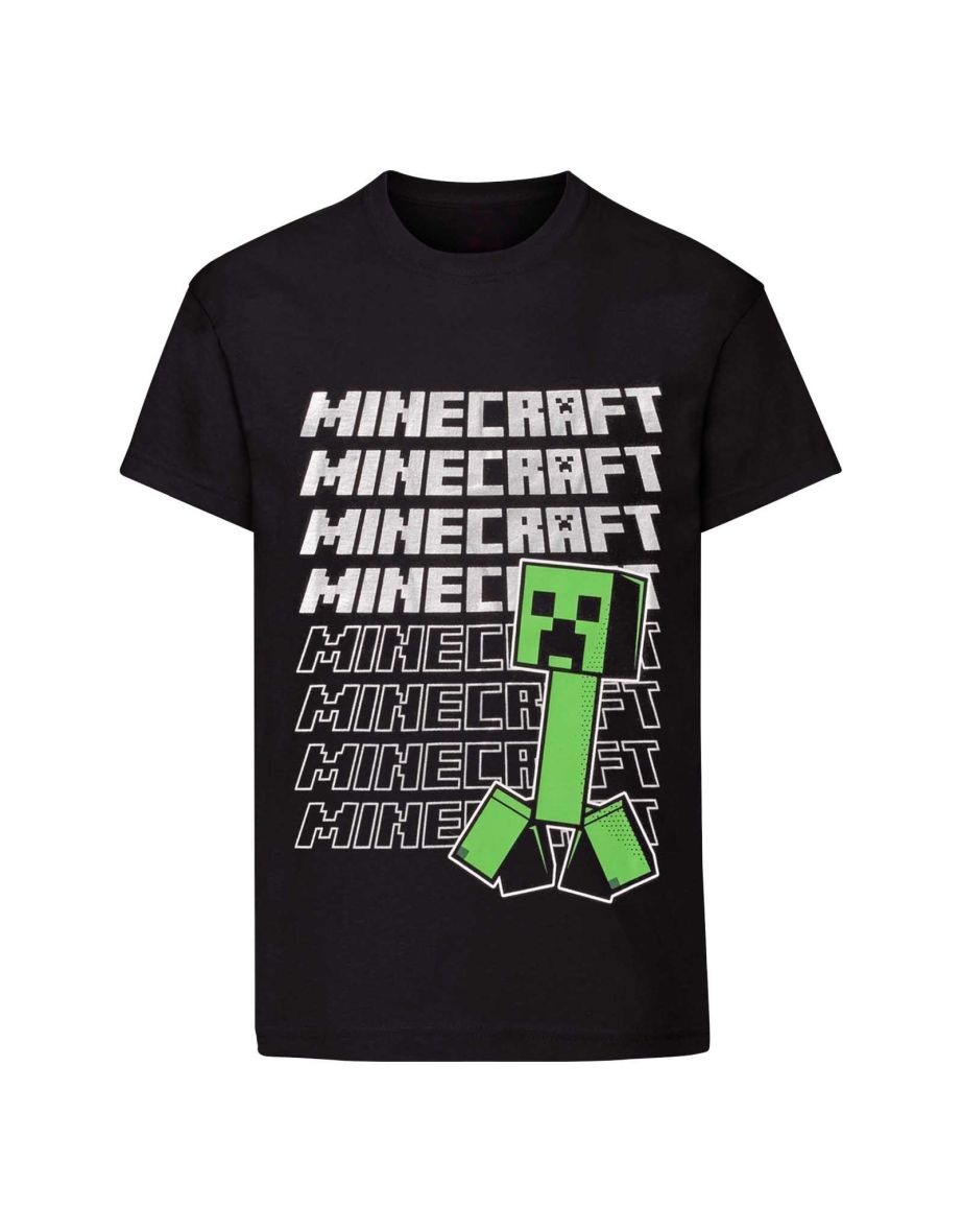 Minecraft Childrens/Kids Repeat Logo T-Shirt - Black