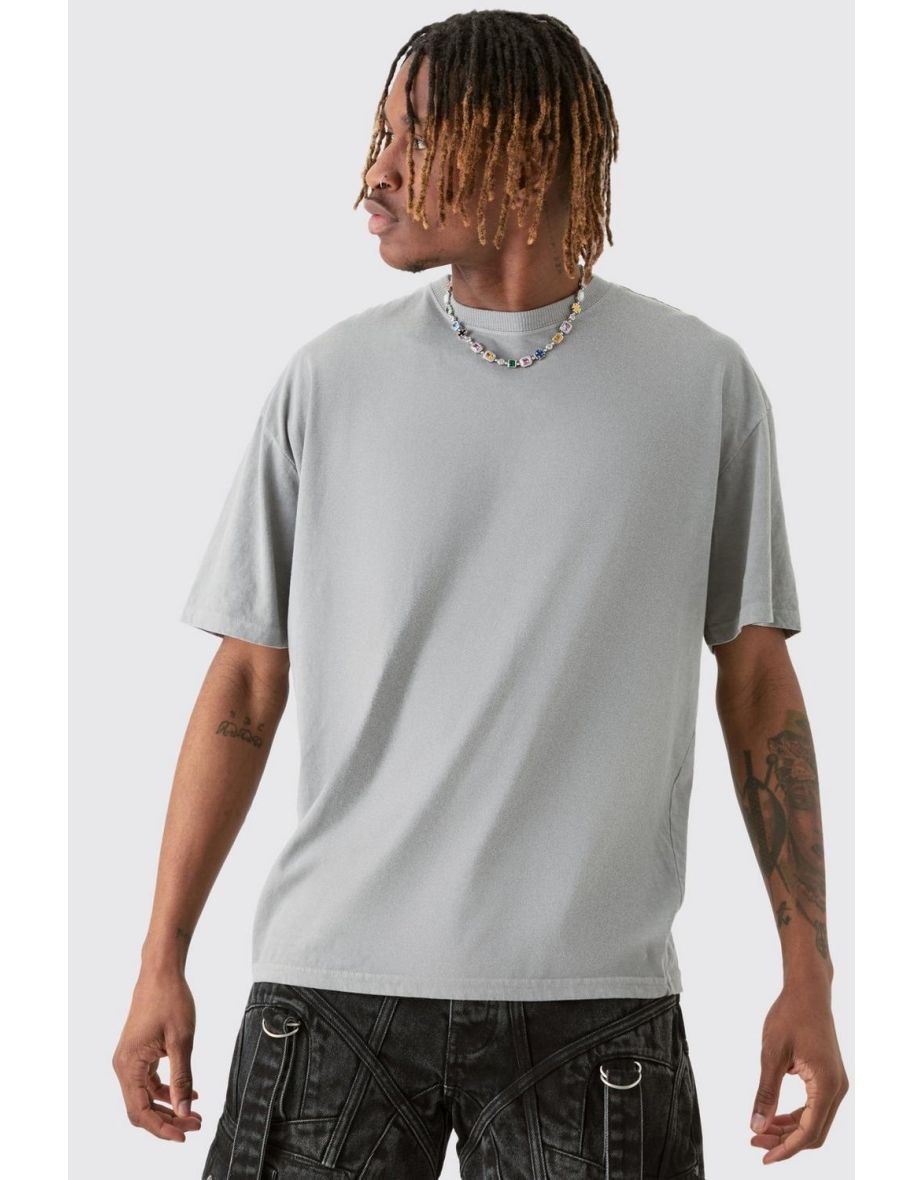 Tall Monaco Moto Backprint T-shirt In Grey - grey