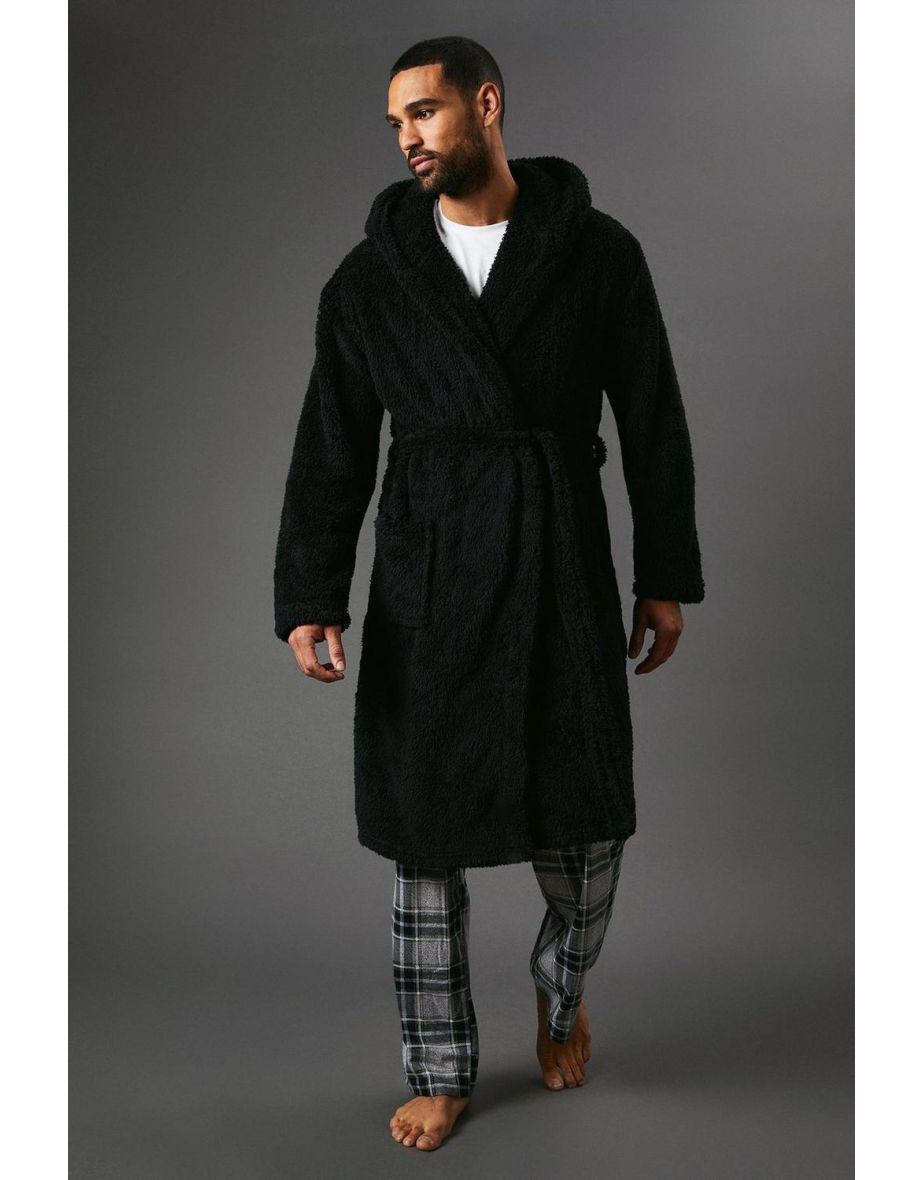 Men's Chunky Sherpa Hooded Robe