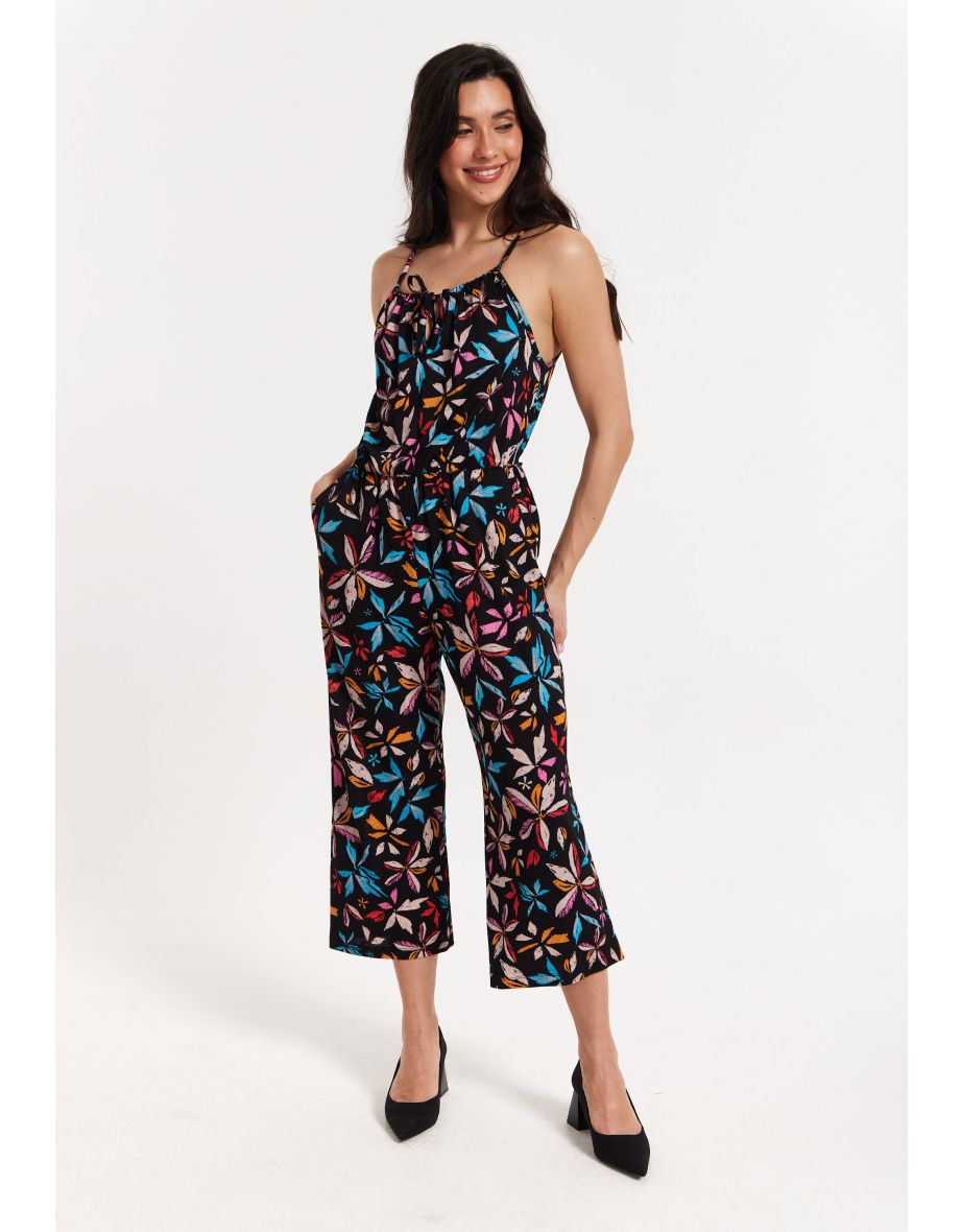 Floral Print Sleeveless Jumpsuit