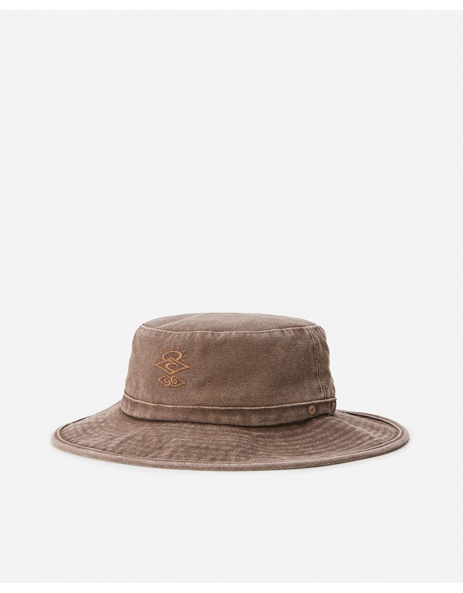 Rip Curl Mens Searchers Mid Brim All Round Summer Bucket Hat - Chocolate Brown