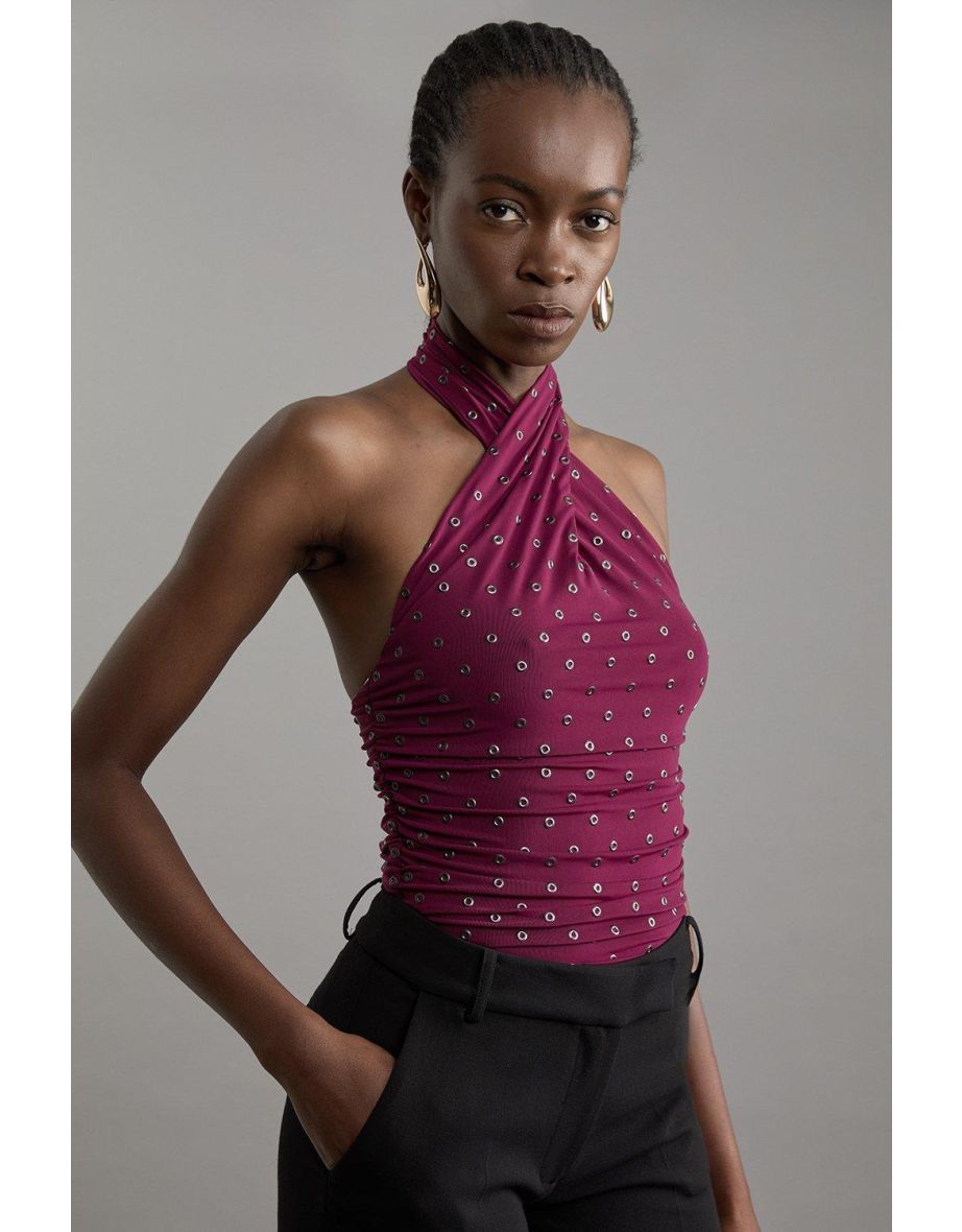 Studded Mesh Bodysuit