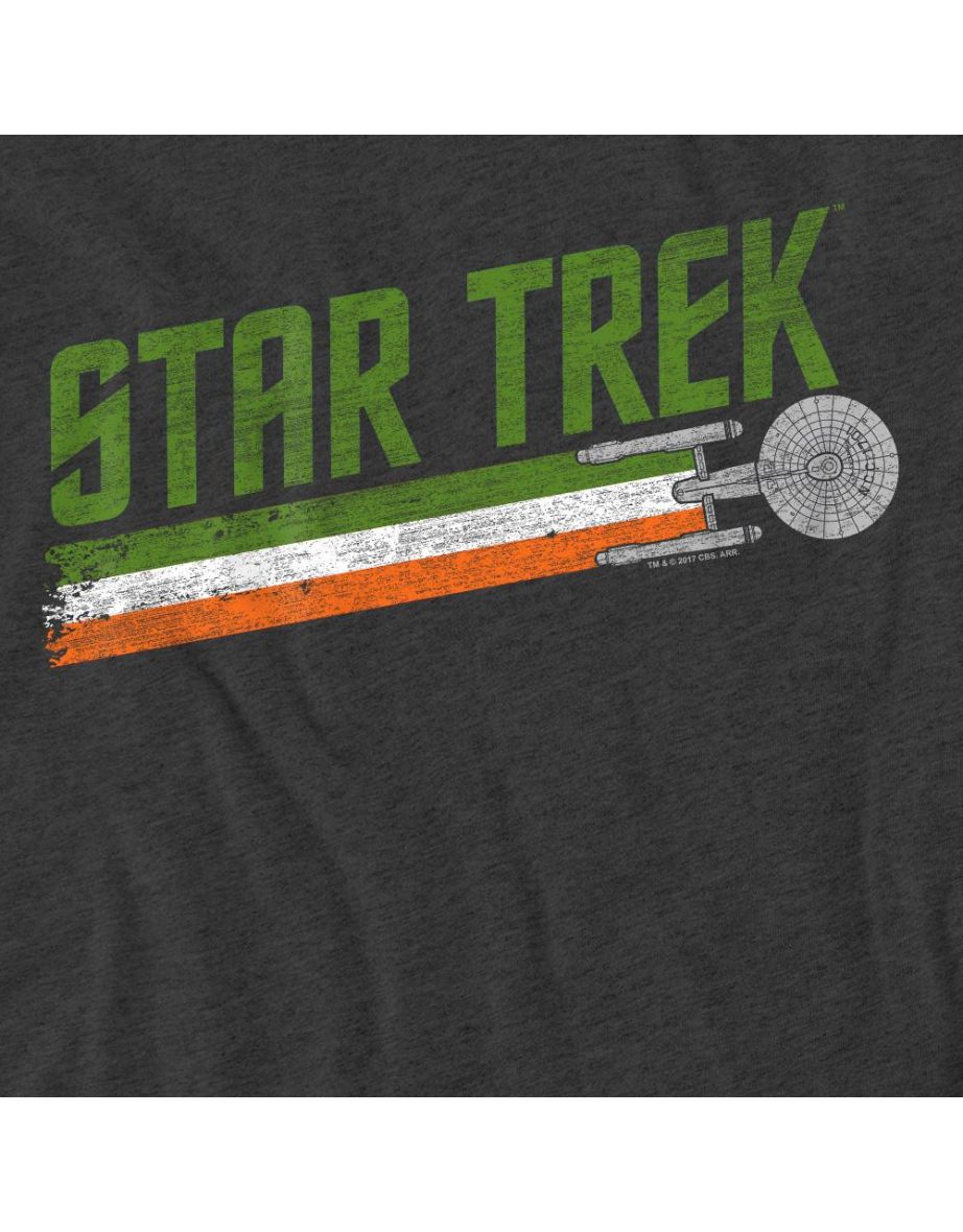 Star Trek Unisex Adult Irish Enterprise T-Shirt - Charcoal - 3