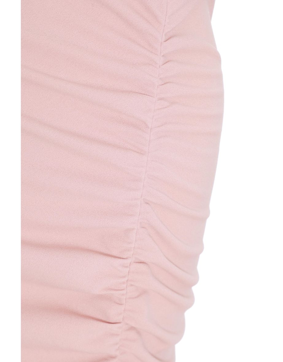 Petite Pale Pink Diamante Ruched Maxi Dress - 5