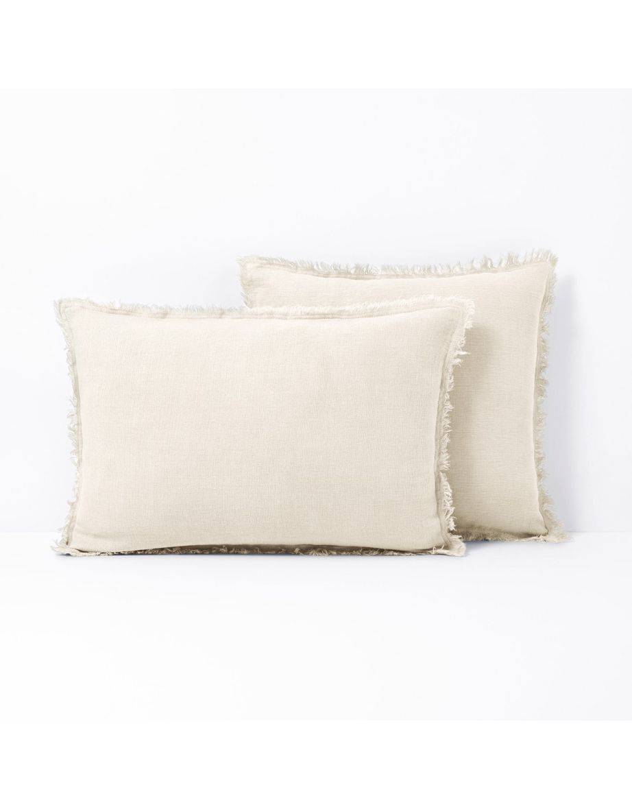 Linange Fringed 100% Washed Linen Cushion Cover