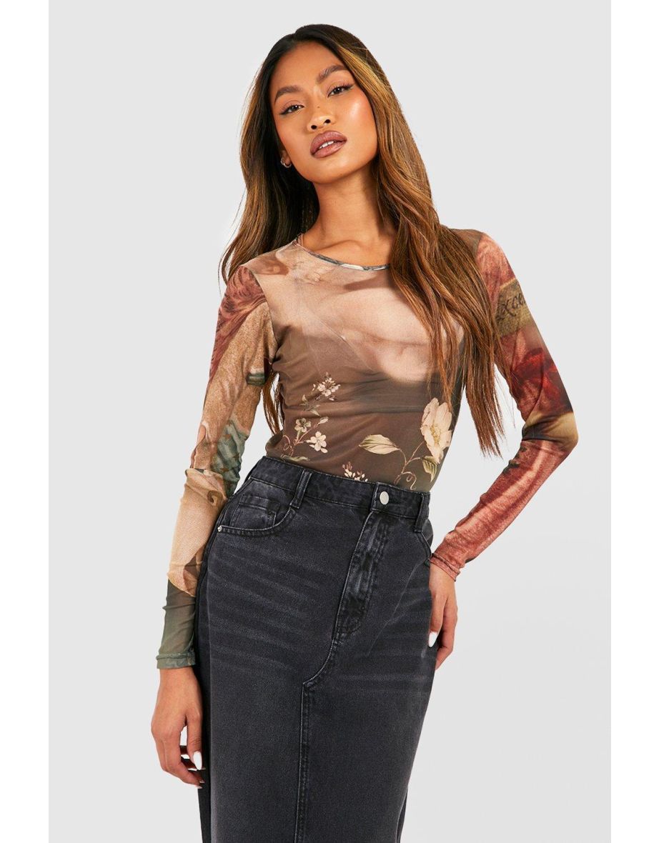 Renaissance Mesh Bodysuit - black