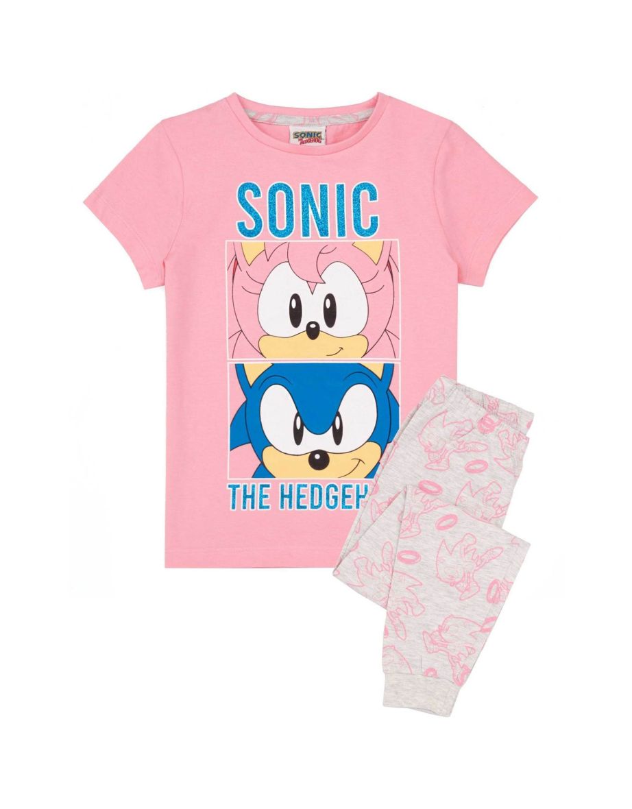 Sonic The Hedgehog Girls Pyjama Set - Pink/Grey