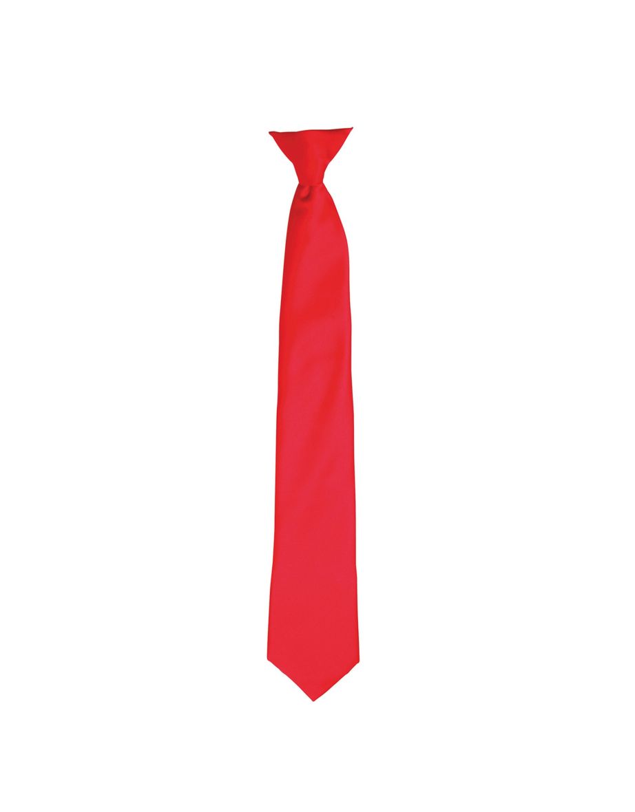 Premier Colours Mens Satin Clip Tie - Strawberry Red