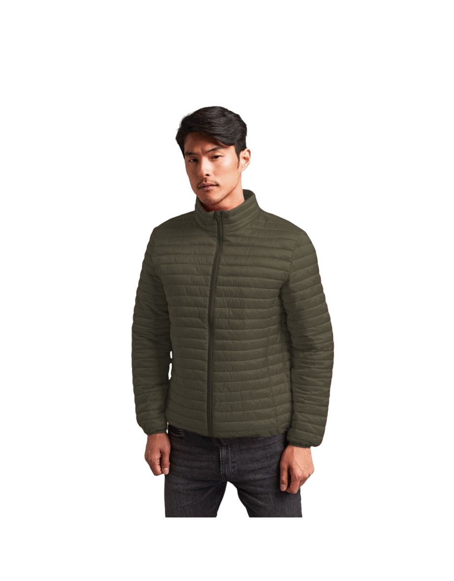 2786 Mens Tribe Fineline Padded Jacket - Olive - 1
