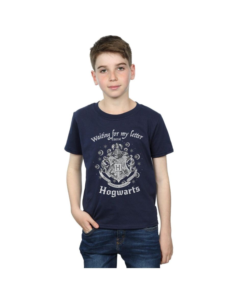 Harry Potter Boys Waiting For My Letter Hogwarts Cotton T-Shirt - Navy Blue - 3