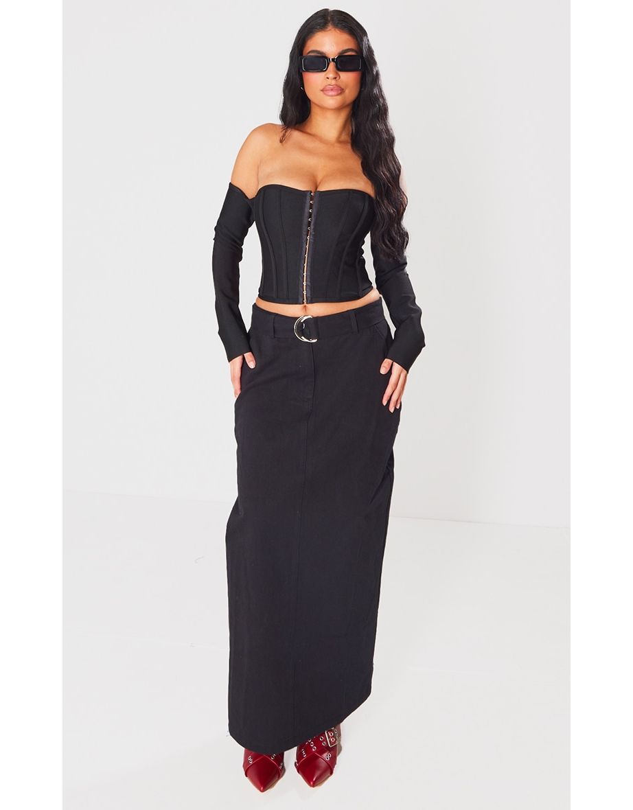 Black heavy 2024 maxi skirt