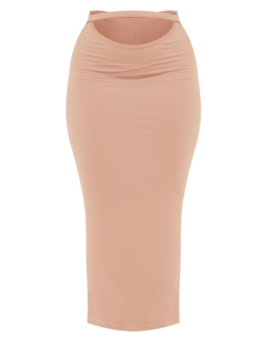 Shape Deep Rose Soft Seamless Cut Out Midi Skirt - 4