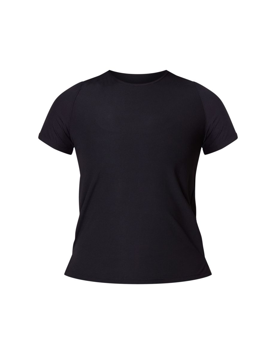PLT RUN Black Short Sleeve Airtex Top - 4
