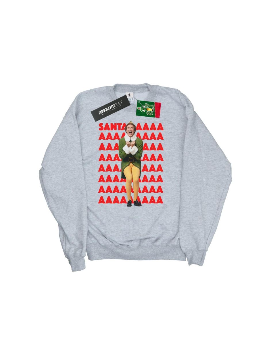 Elf Girls Buddy Santa Scream Sweatshirt - Sports Grey