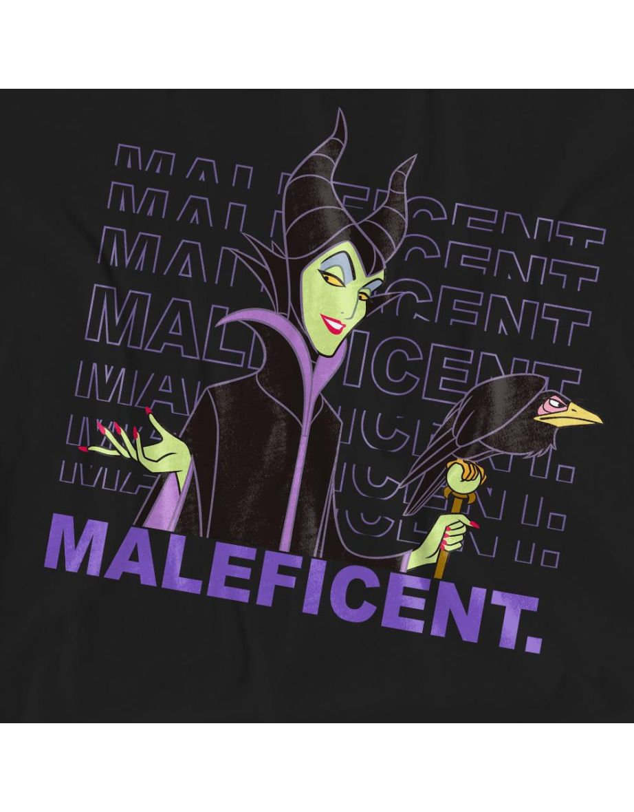 Disney Villains Unisex Adult Maleficent Repeat Name T-Shirt - Black - 3