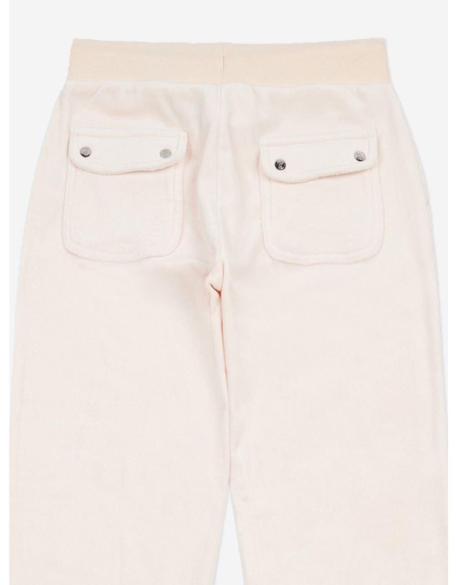 Girls Tonal Velour Zip Up Top in Beige - 3