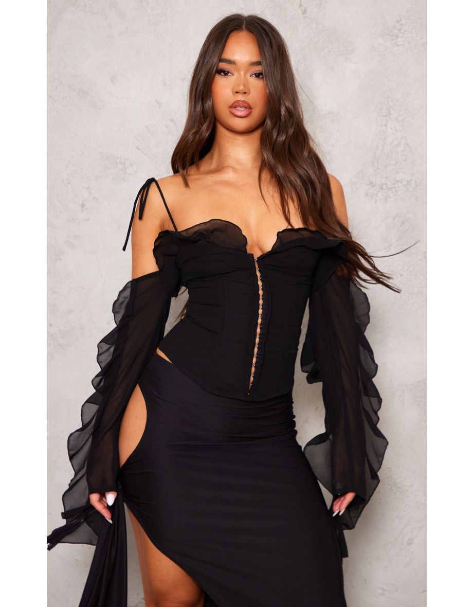 Black bardot 2024 corset top