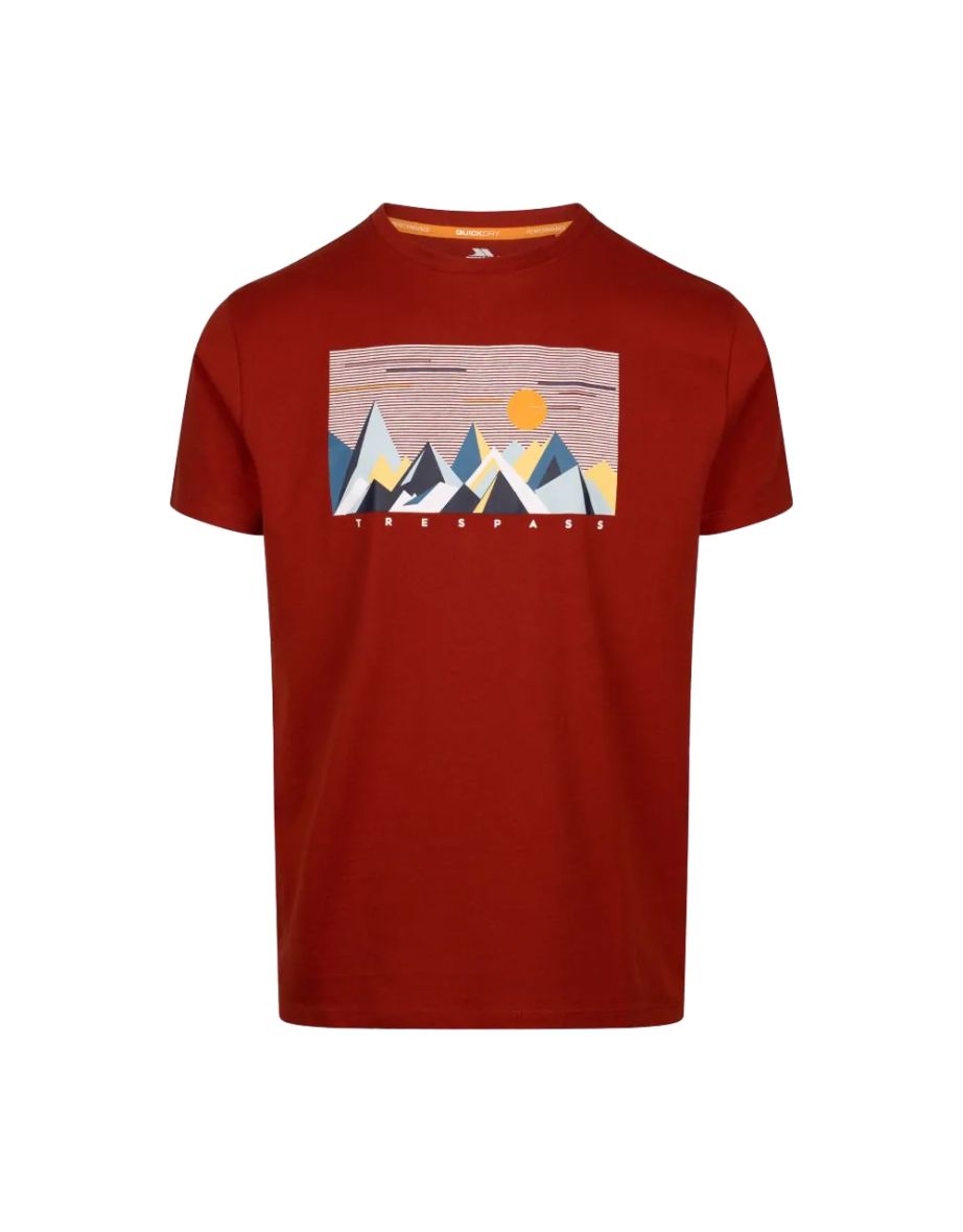 Trespass Mens Ennadai Printed T-Shirt - Burnt Sienna