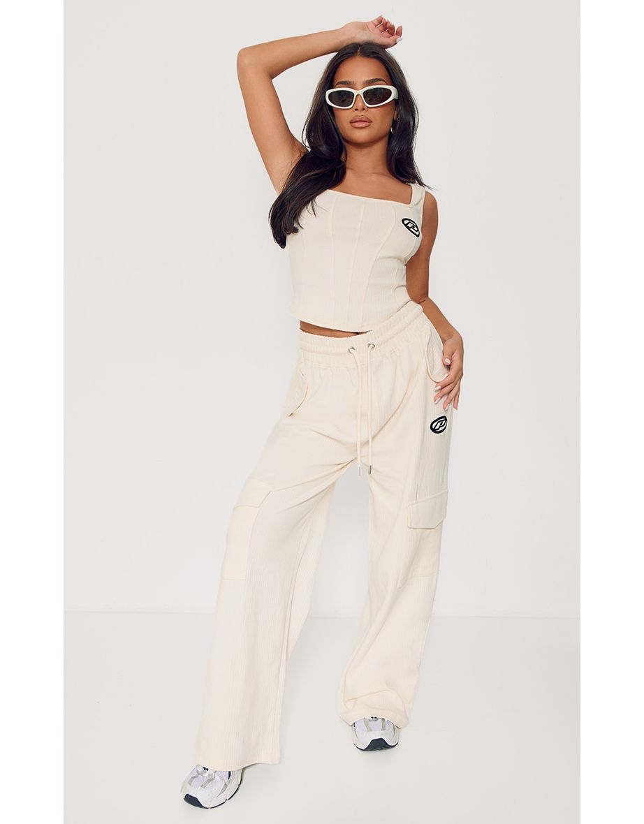 Ribbed Trousers  PrettyLittleThing