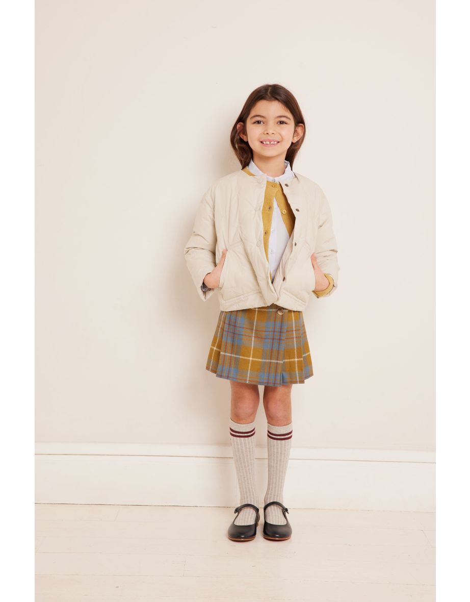 Girls Talissa Wool Tartan Skirt in Blue