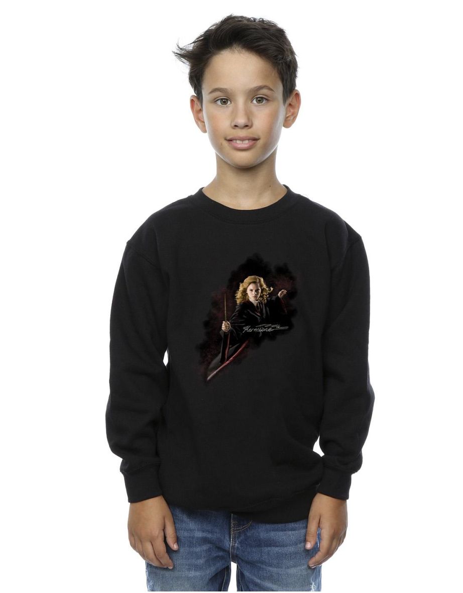 Harry Potter Boys Hermione Fight Like A Girl Sweatshirt - Black