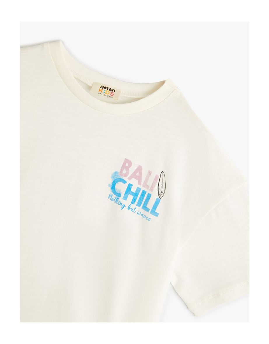Oversize T-Shirt Batik Print Detailed Short Sleeve Crew Neck Cotton - 2