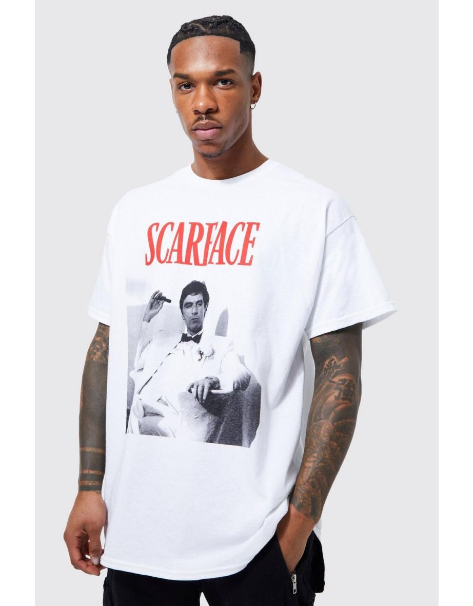 Oversized Scarface License T-shirt - white