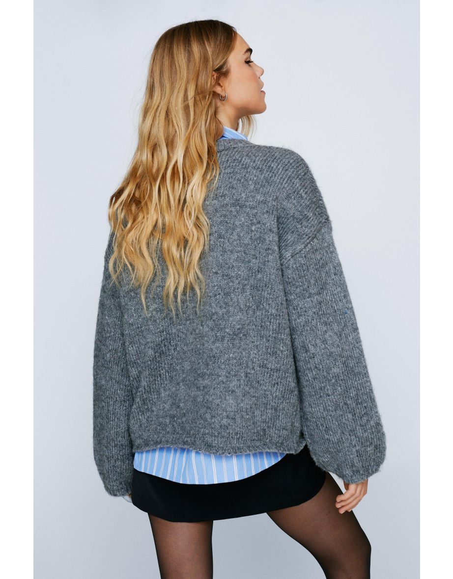 Oversized Crew Neck Sweater - 3