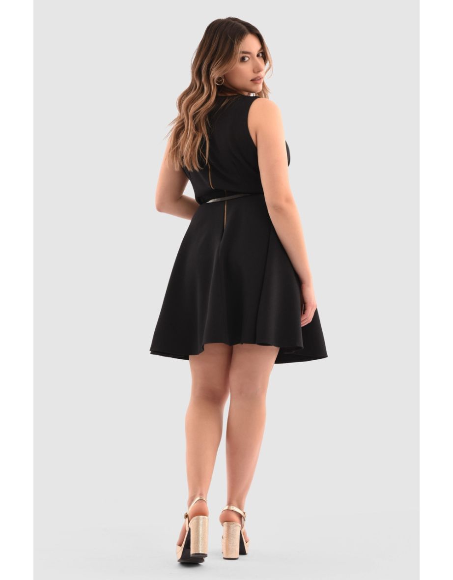 Closet London Curves Black Skater Dress - 3