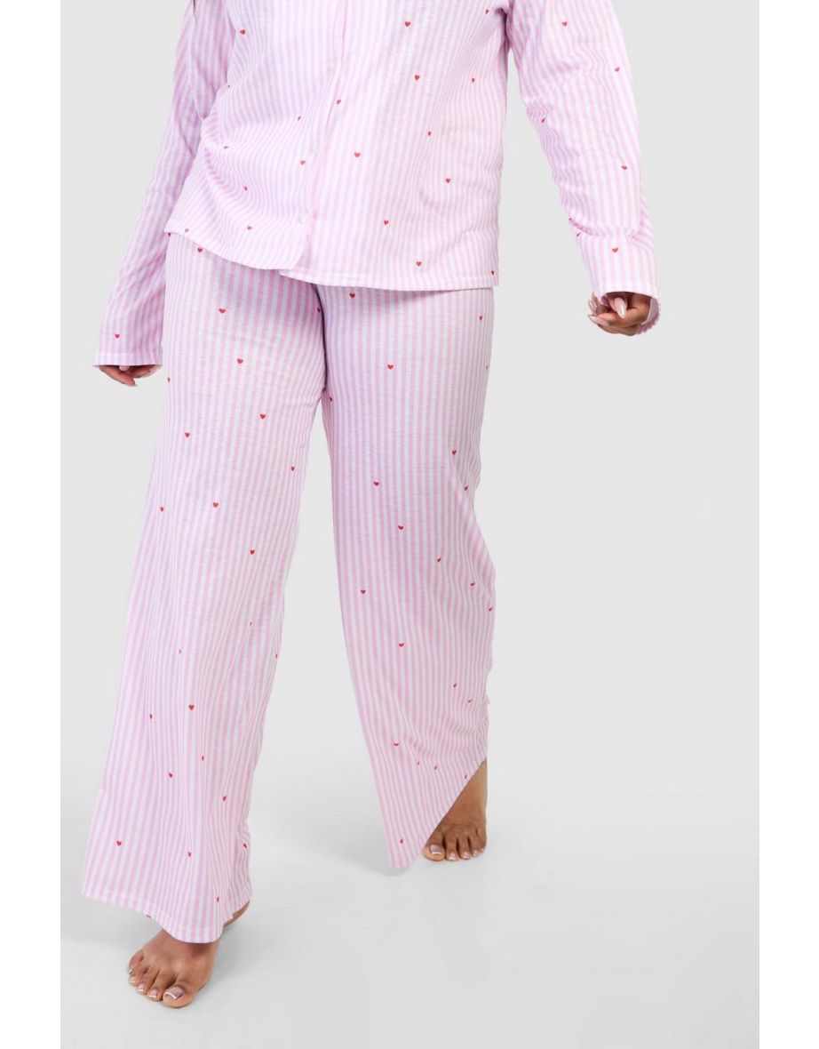 Plus Love Heart Pinstripe Pj Trouser - 3
