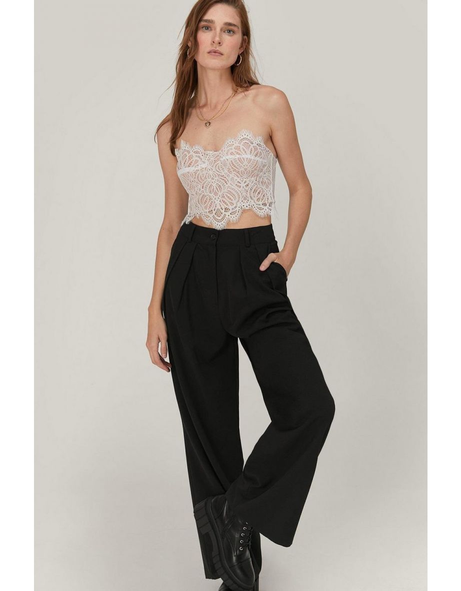 Love On Top Lace Bandeau Crop Top - white