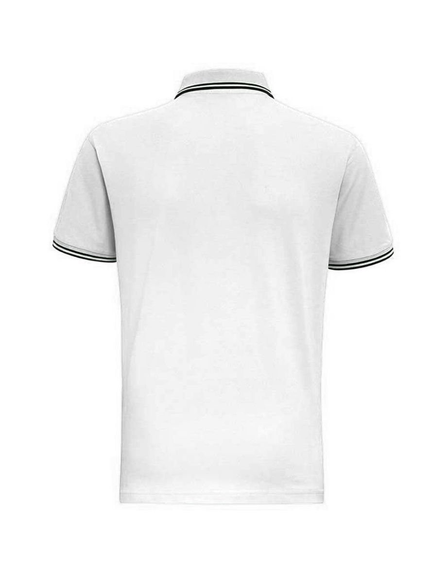 Asquith & Fox Mens Classic Fit Tipped Polo Shirt - White/Black - 1