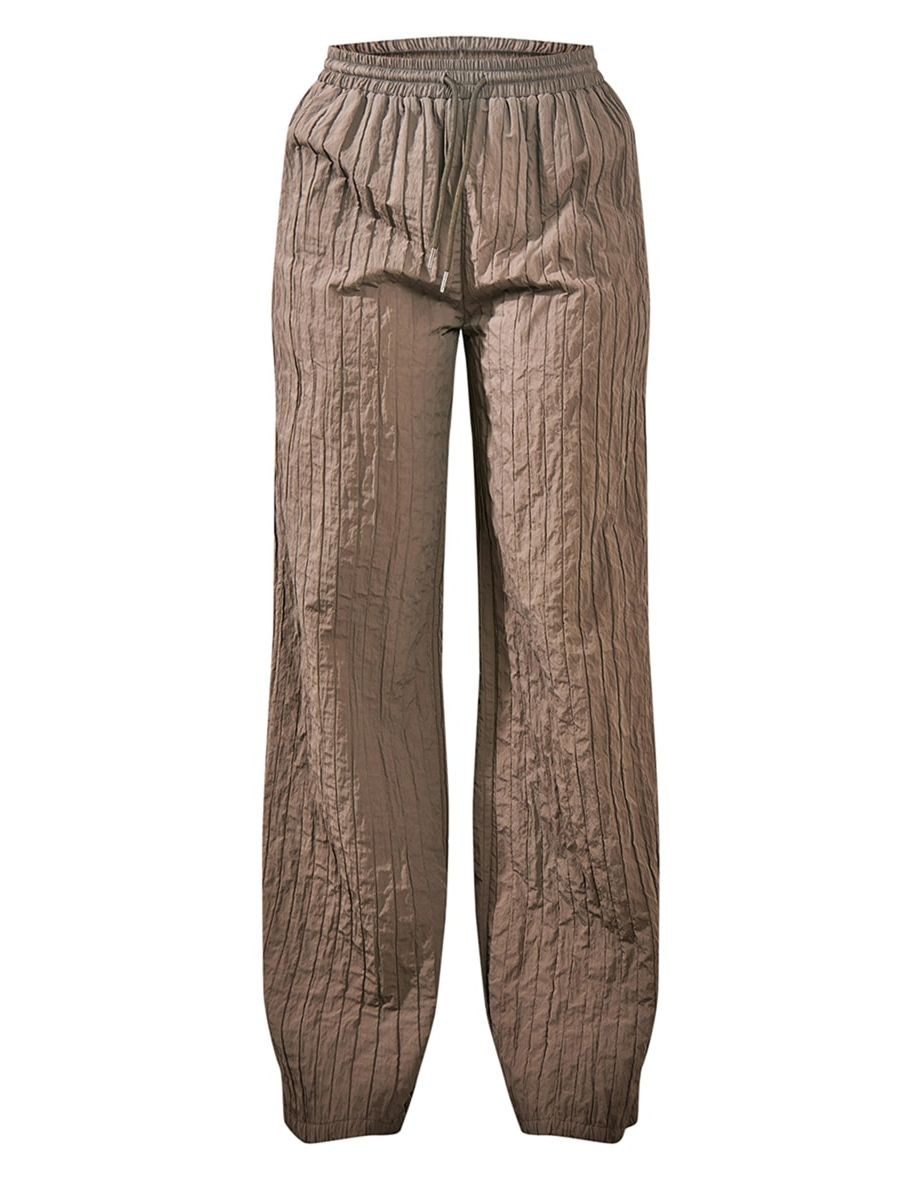 Charcoal Nylon Straight Leg Trousers - 4