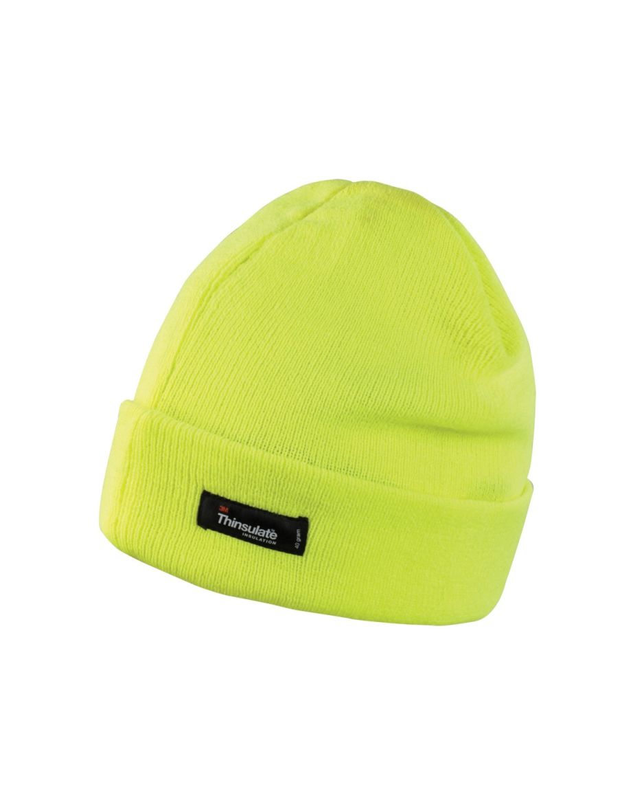 Result Unisex Lightweight Thermal Winter Thinsulate Hat (3M 40g) (Pack of 2) - Fluoresent Yellow