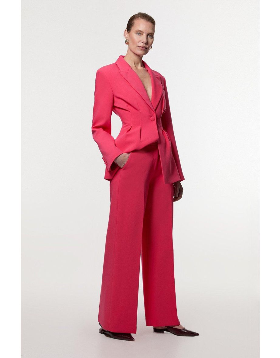 Compact Stretch Tailored Wide Leg Trouser