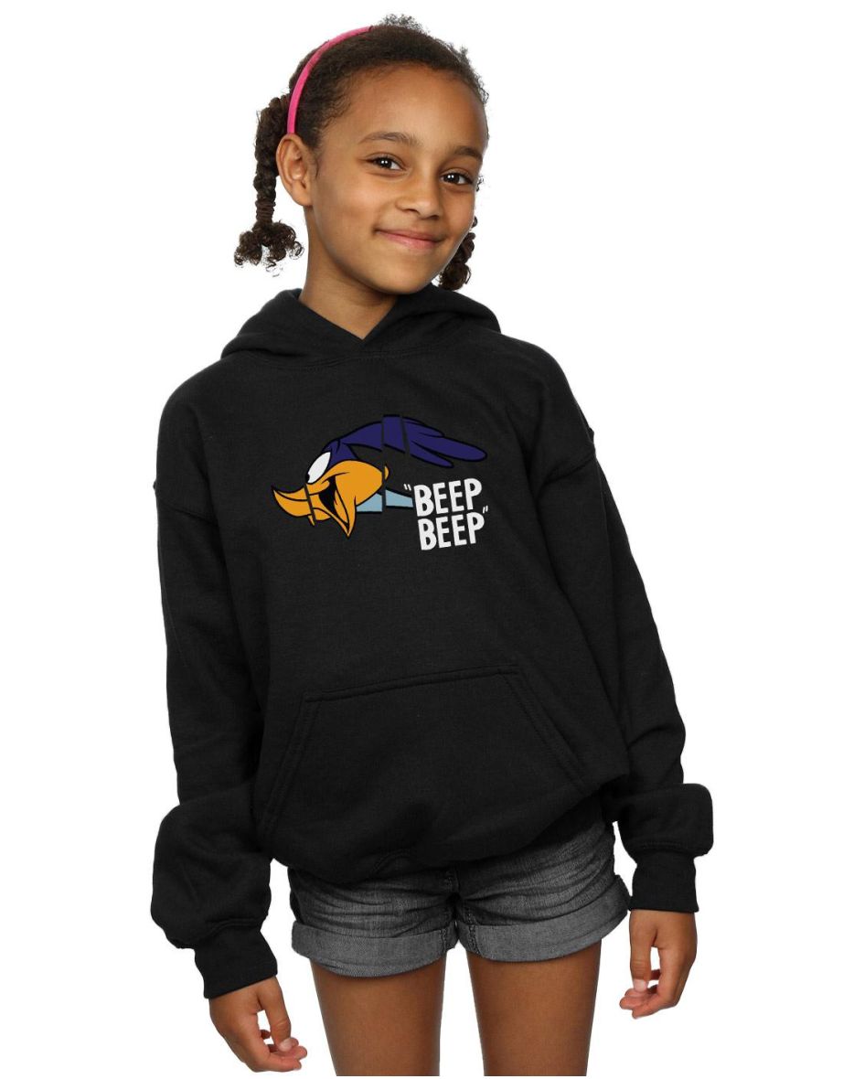 Looney Tunes Girls Road Runner Beep Beep Hoodie - Black