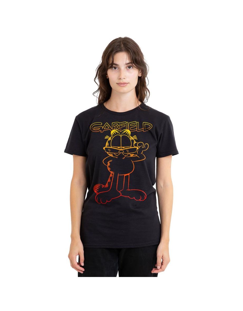 Garfield Unisex Adult Hotshot T-Shirt - Black