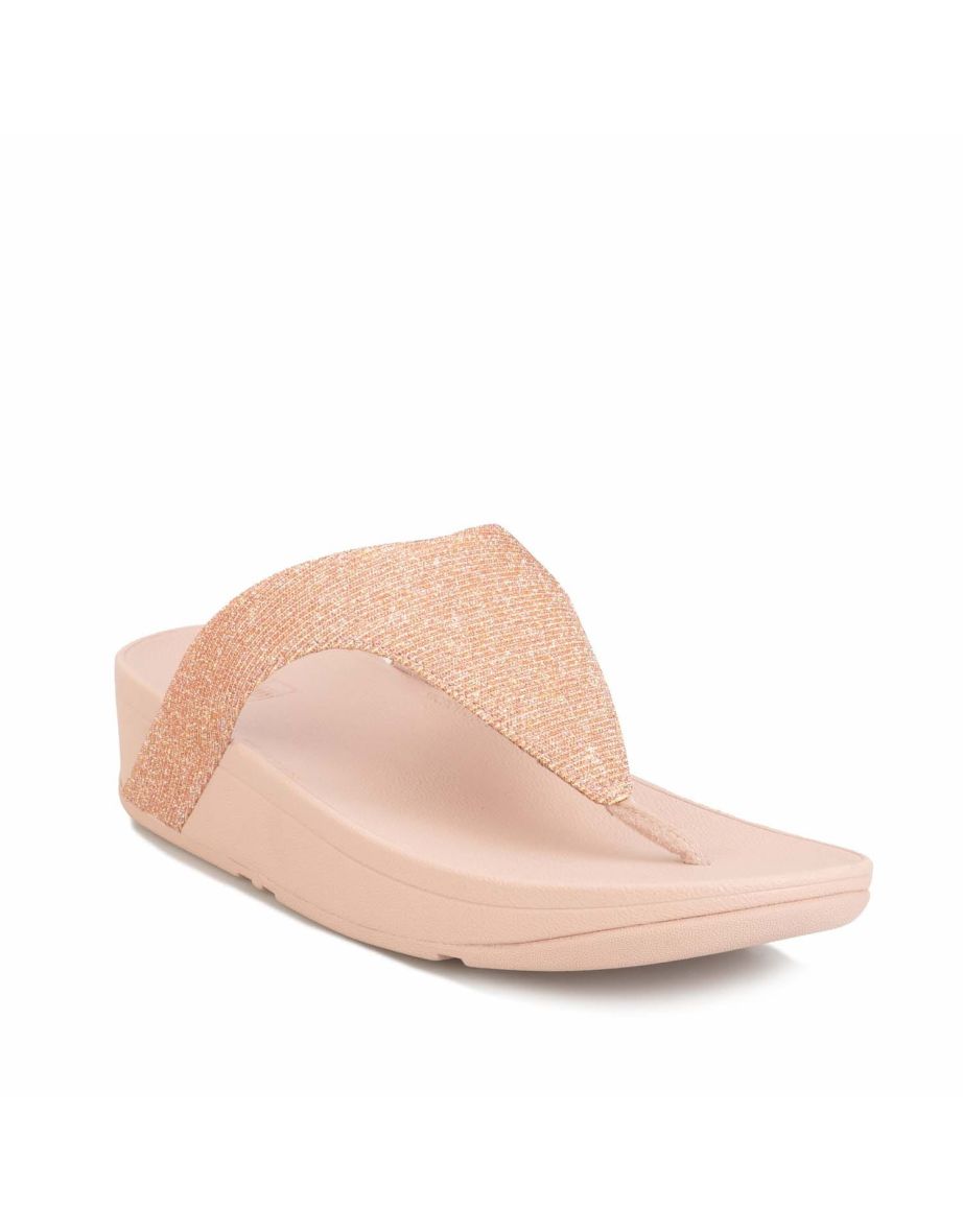 Women's Fit Flop Lottie Glitzy Toe Thong Slipper in Pink
