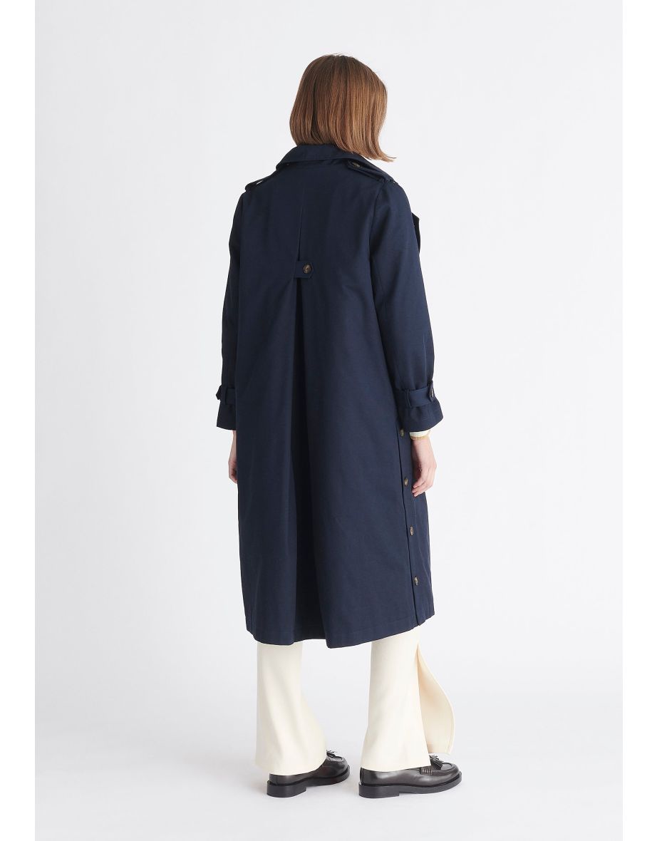 Faux Fur Collar Coat - 16