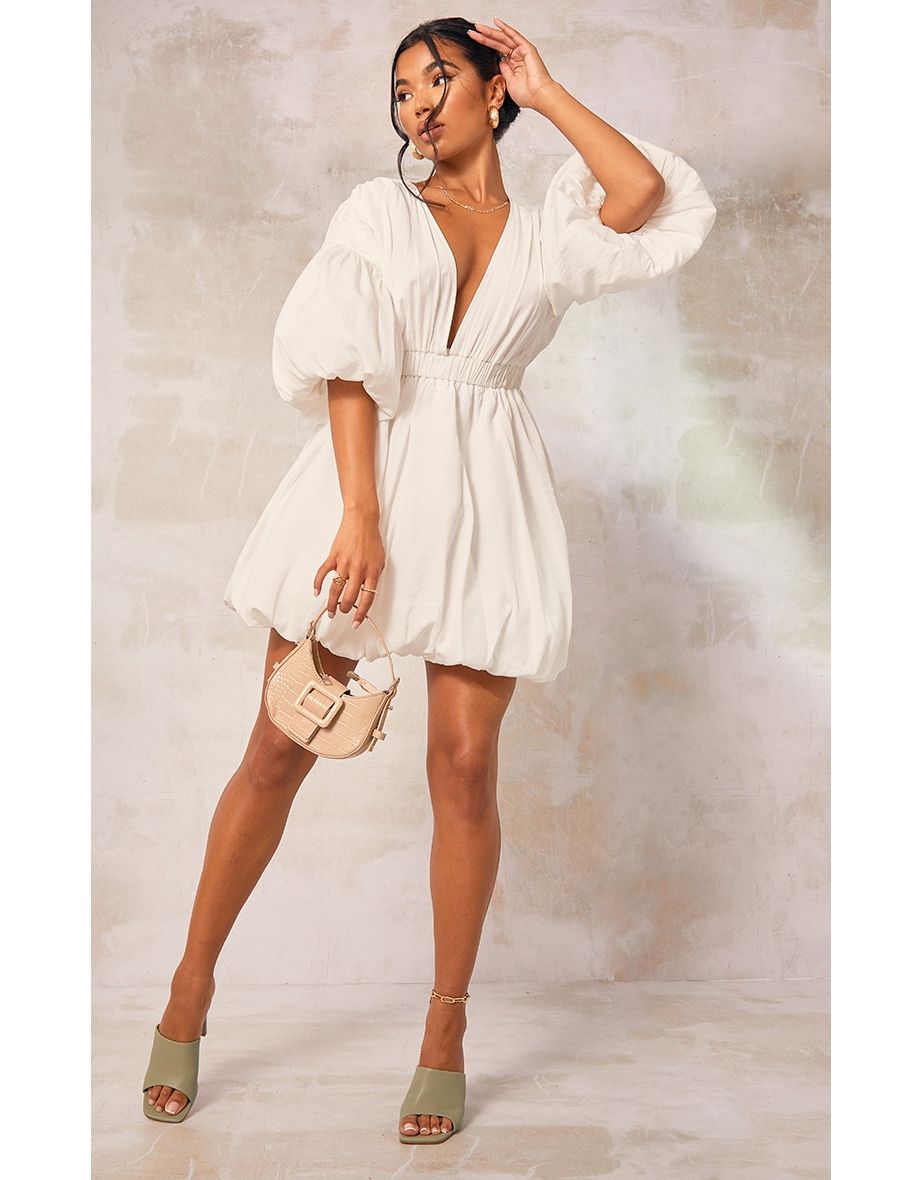Warehouse puff sleeve shift dress 2025