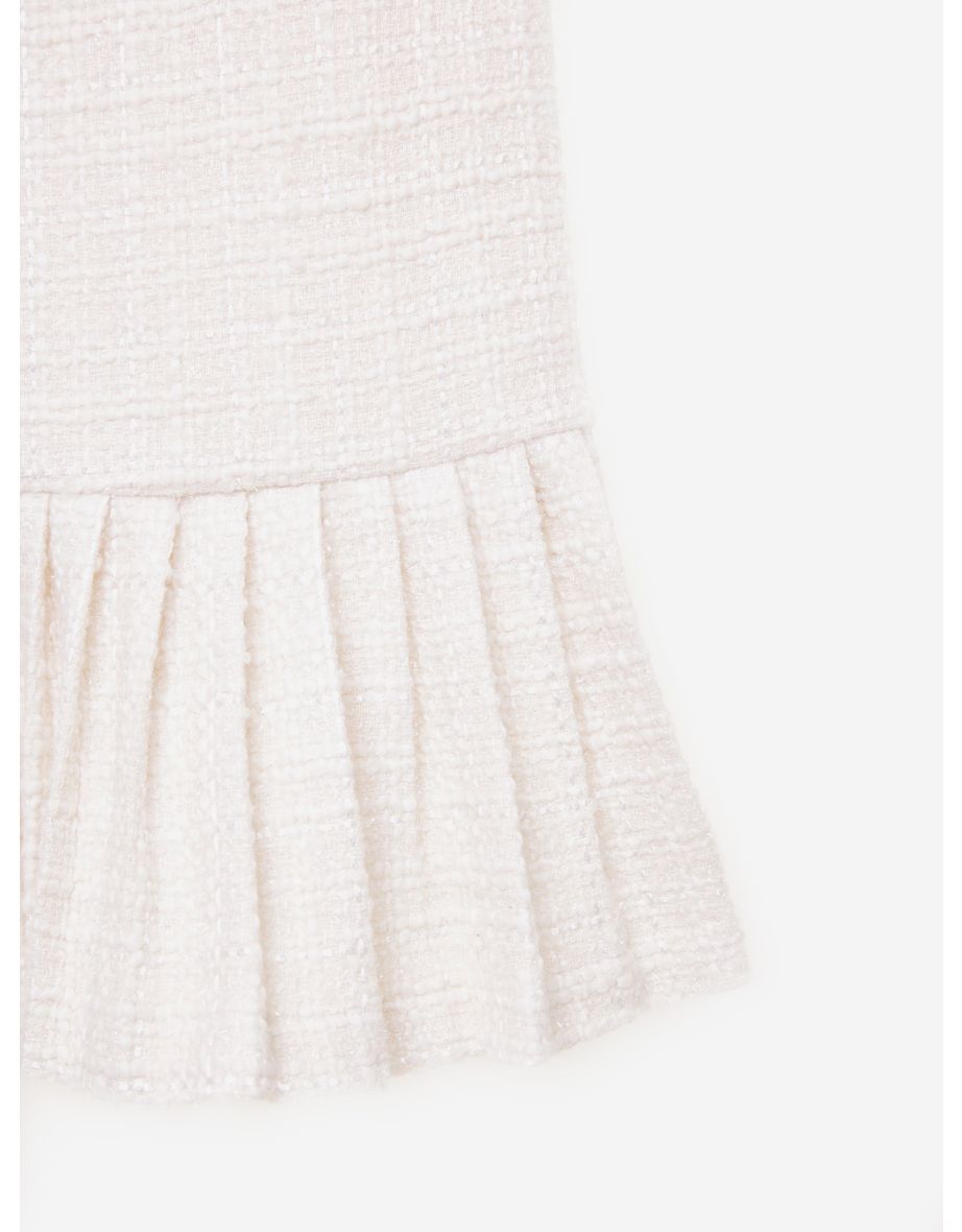 Girls Tweed Dress in Ivory - 3